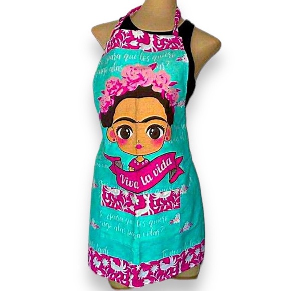 Frida Khalo Kitchen Apron Fridita Mandil Playful handmade *Adult Pockets garment - Picture 1 of 11